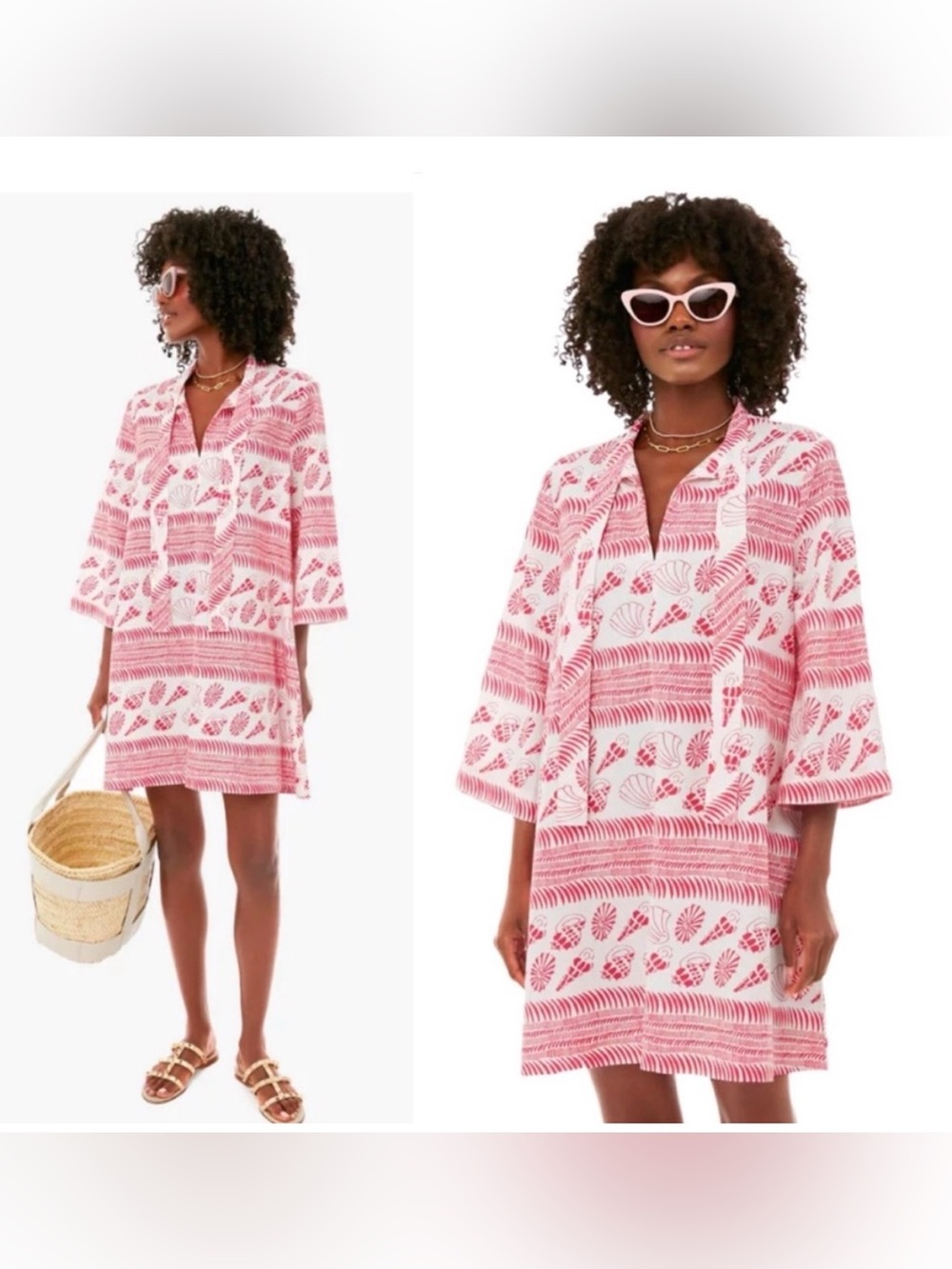 Tuckernuck  Pink Coquilles Marseille Caftan XL NWT